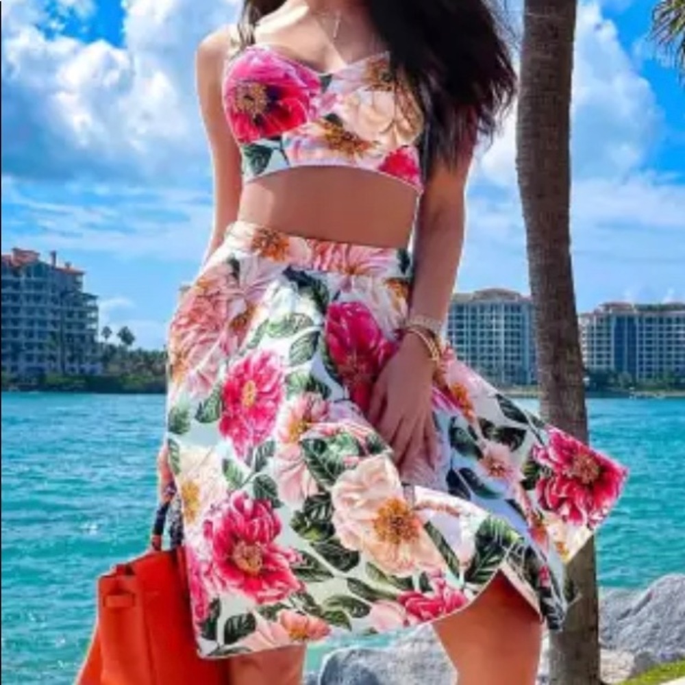 Crop top and skirt set